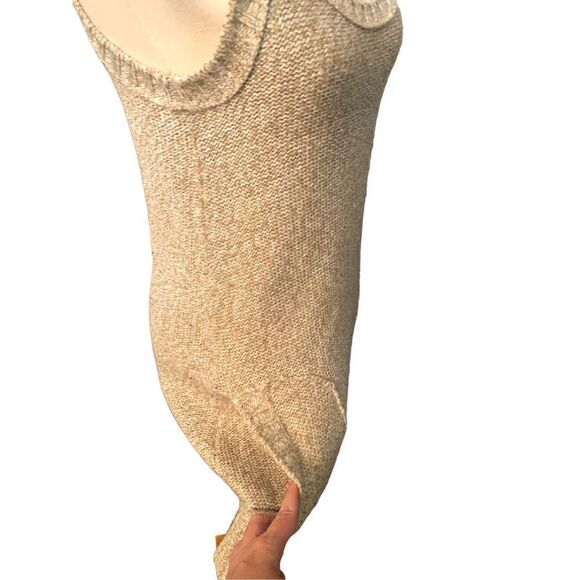 Rubbish vintage beige knitted raceback tank dress with front pockets - Picture 5 of 10